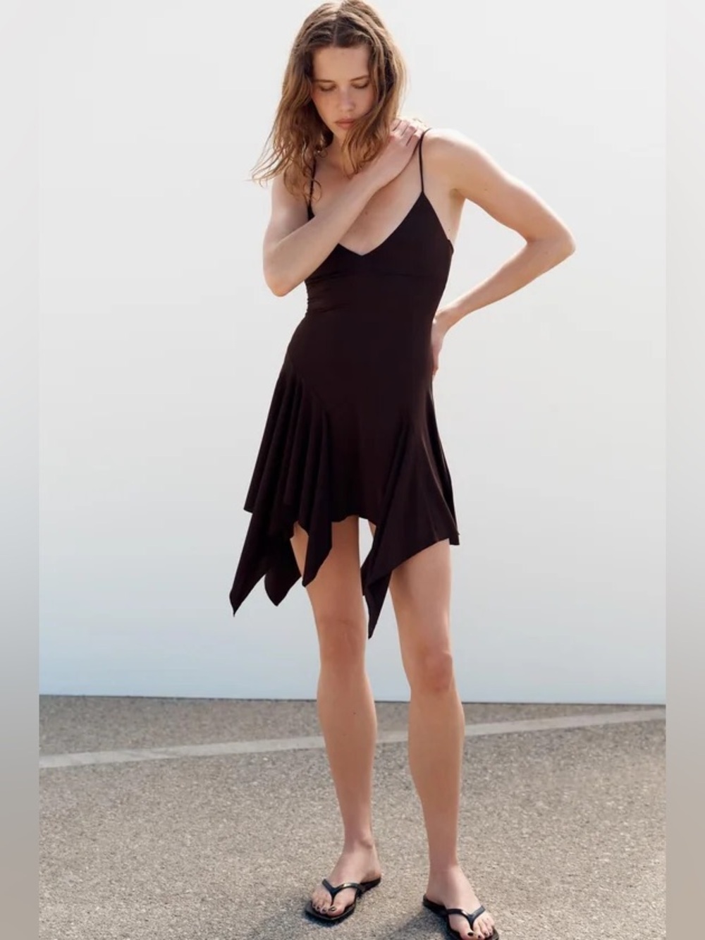 ZARA ASYMMETRIC STRAP DRESS